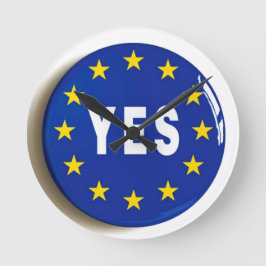 Ja zur EU - Bleibe in der europäischen Gewerkschaf Runde Wanduhr