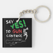 Ja zur Kontrolle von Waffen Schlüsselanhänger (Rückseite)