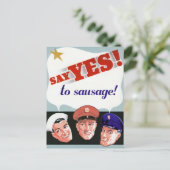 Ja zur Wurst sagen Postkarte (Stehend Vorderseite)