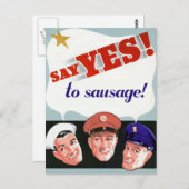Ja zur Wurst sagen Postkarte (Vorne/Hinten)