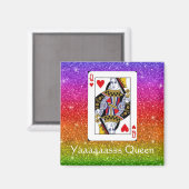 Jaaa, Königin Regenbogen Glitter Magnet (Vorderseite/Rückseite)