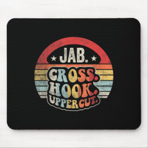 Jab Cross Hook Uppercut Boxen Retro Vintage Mousepad