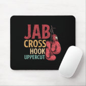 Jab Cross Hook Uppercut Boxer Arbeit Kickboxen Mäd Mousepad (Mit Mouse)