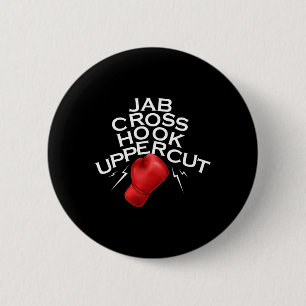 Jab Cross Hook Uppercut Boxer Funny Boxing Trainer Button