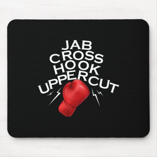 Jab Cross Hook Uppercut Boxer Funny Boxing Trainer Mousepad (Vorne)