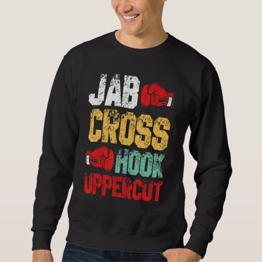 Jab Cross Hook Uppercut Boxer Kickboxing Sweatshirt (Vorderseite)