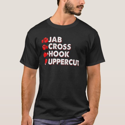 Jab Cross Hook Uppercut Boxer T-Shirt (Vorderseite)