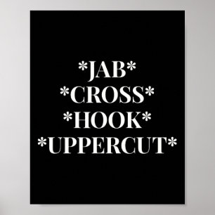 Jab Cross Hook Uppercut Boxer Workout Frauen Kickb Poster
