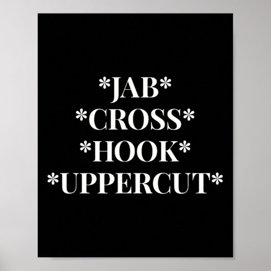 Jab Cross Hook Uppercut Boxer Workout Frauen Kickb Poster (Vorne)