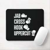 Jab Cross Hook Uppercut Boxer Workout Kickboxen  Mousepad (Mit Mouse)