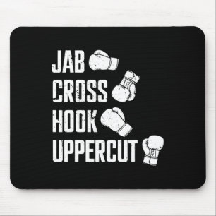 Jab Cross Hook Uppercut Boxer Workout Kickboxen Mousepad
