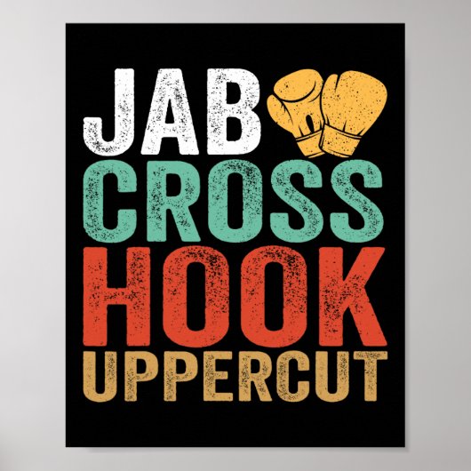 Jab Cross Hook Uppercut Boxer Workout Lustiger Kic Poster (Vorne)