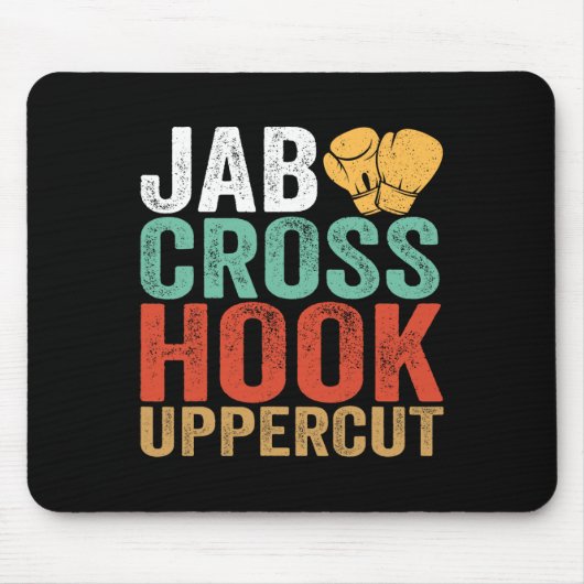 Jab Cross Hook Uppercut Boxer Workout Lustiges Kic Mousepad (Vorne)