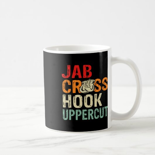 Jab Cross Hook Uppercut Boxer Workout Männer Fraue Kaffeetasse (Rechts)