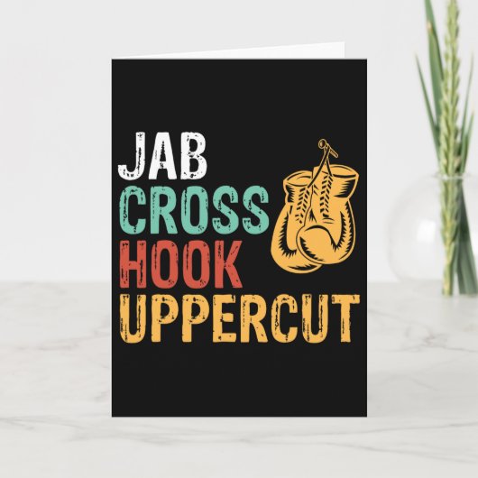 Jab Cross Hook Uppercut Boxer Workout Männer Fraue Karte (Vorderseite)