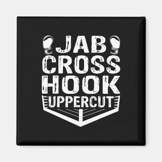 Jab Cross Hook Uppercut Boxer Workout Männer Fraue Magnet (Vorne)