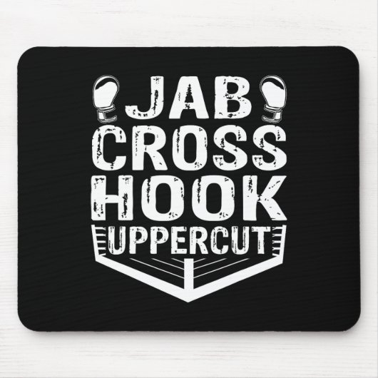 Jab Cross Hook Uppercut Boxer Workout Männer Fraue Mousepad (Vorne)