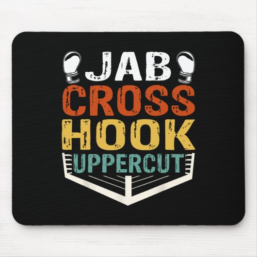 Jab Cross Hook Uppercut Boxer Workout Männer Fraue Mousepad (Vorne)