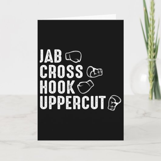 Jab Cross Hook Uppercut Boxhandschuhe Boxer Karte (Vorderseite)