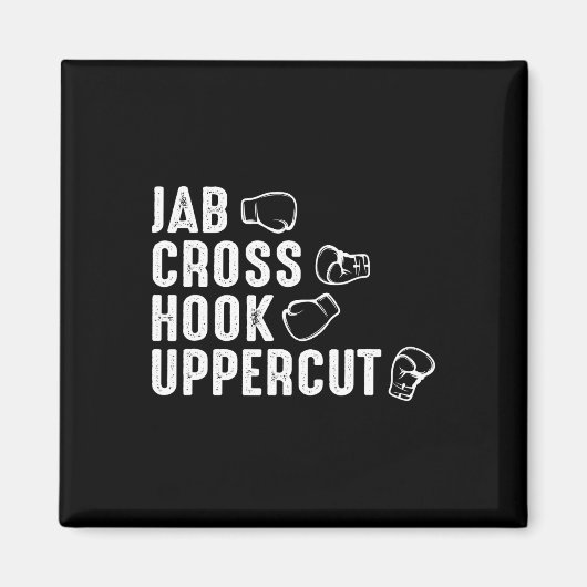 Jab Cross Hook Uppercut Boxhandschuhe Boxer Magnet (Vorne)