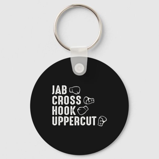 Jab Cross Hook Uppercut Boxhandschuhe Boxer Schlüsselanhänger (Vorderseite)