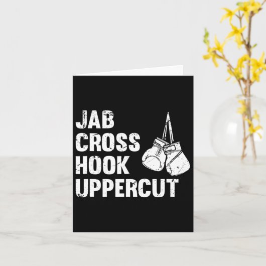 Jab Cross Hook Uppercut Boxing Fighting Technology Karte (Gelbe Blume)