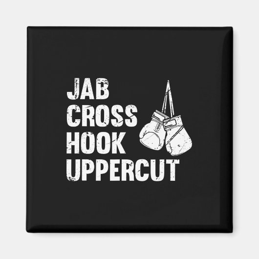 Jab Cross Hook Uppercut Boxing Fighting Technology Magnet (Vorne)