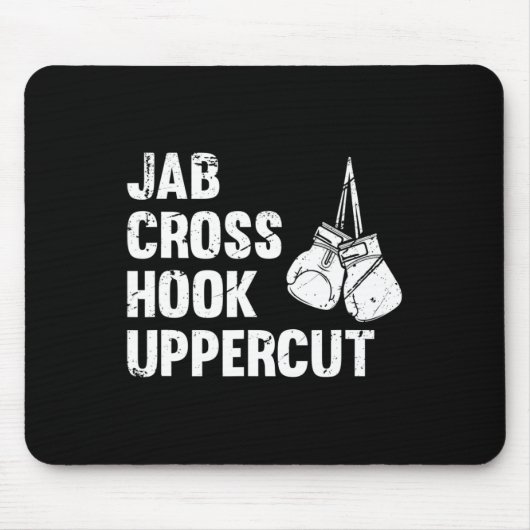 Jab Cross Hook Uppercut Boxing Fighting Technology Mousepad (Vorne)