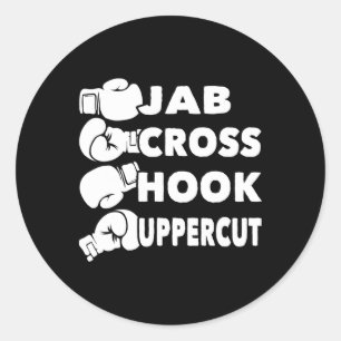 Jab Cross Hook Uppercut - Boxing Lover Gym Boxer K Runder Aufkleber