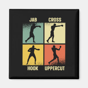 Jab Cross Hook Uppercut - Boxing Moves Graphic Gri Magnet