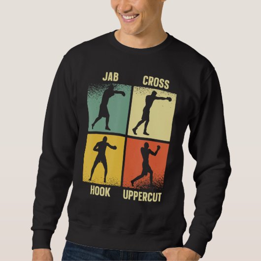 Jab Cross Hook Uppercut Boxinghandschuhe Boxer Sweatshirt (Vorderseite)