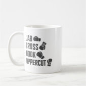Jab Cross Hook Uppercut Funny Boxing Trainer Kaffeetasse (Links)