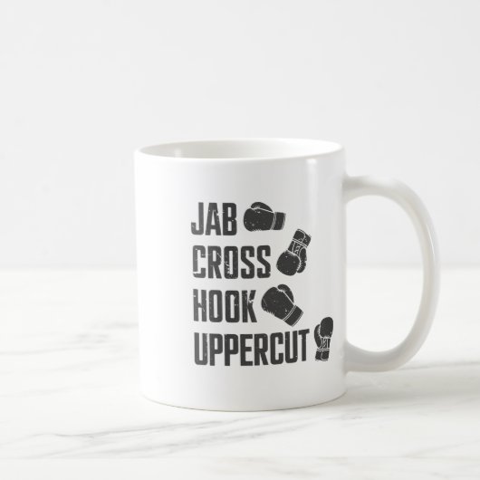 Jab Cross Hook Uppercut Funny Boxing Trainer Kaffeetasse (Rechts)
