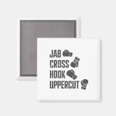 Jab Cross Hook Uppercut Funny Boxing Trainer Magnet (Vorderseite/Rückseite)