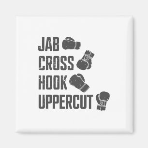 Jab Cross Hook Uppercut Funny Boxing Trainer Magnet