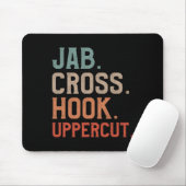 Jab Cross Hook Uppercut Kickboxer Kickboxen Mousepad (Mit Mouse)