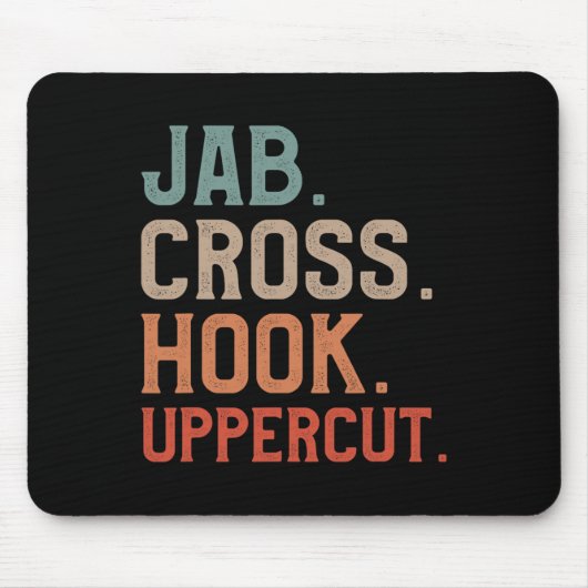 Jab Cross Hook Uppercut Kickboxer Kickboxen Mousepad (Vorne)