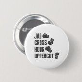 Jab Cross Hook Uppercut Lustiger Boxcoach Training Button (Vorne & Hinten)