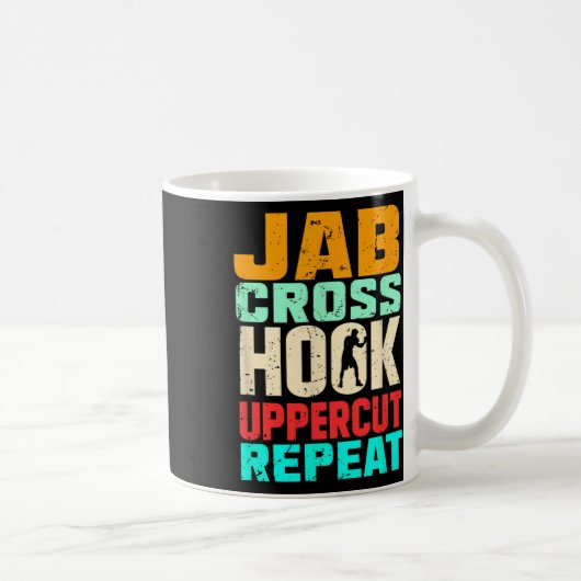 Jab Cross Hook Uppercut Repeat Retro Kickboxing Mm Kaffeetasse (Rechts)