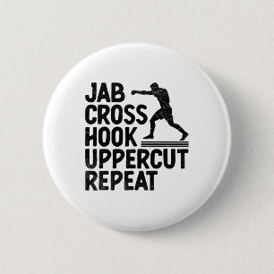 Jab Cross Hook Uppercut Wiederholung Boxer Sportat Button