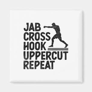 Jab Cross Hook Uppercut Wiederholung Boxer Sportat Magnet