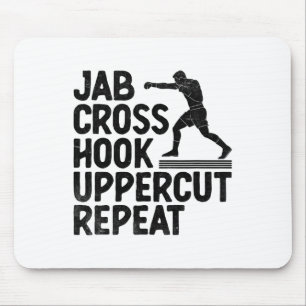 Jab Cross Hook Uppercut Wiederholung Boxer Sportat Mousepad