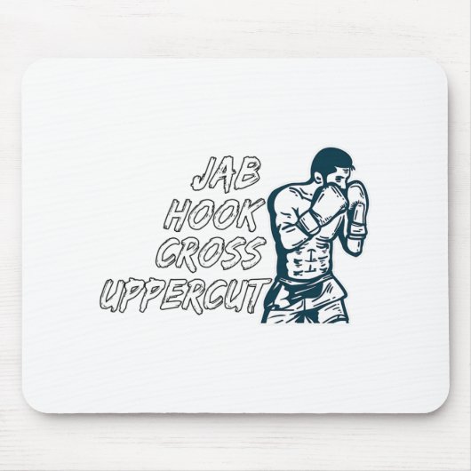 Jab Hook Cross Uppercut Boxen für Boxer Männer Jun Mousepad (Vorne)