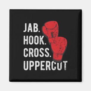 Jab, Hook, Cross, Uppercut - Kickboxen und Boxen Magnet
