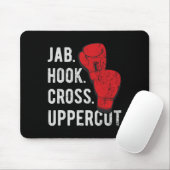 Jab, Hook, Cross, Uppercut - Kickboxen und Boxen Mousepad (Mit Mouse)