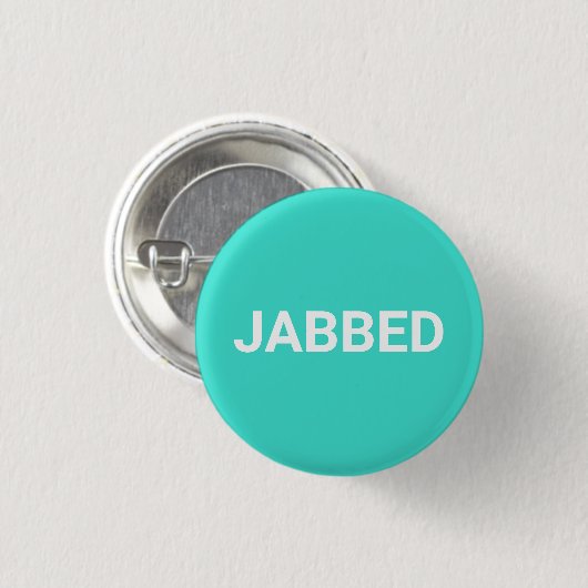Jabbed Türkis-Weiß-Impfstoff-Button-Taste Button (Vorne & Hinten)