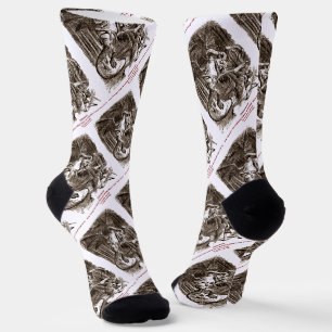 Jabberwock durch den Glass John Tenniel Socken