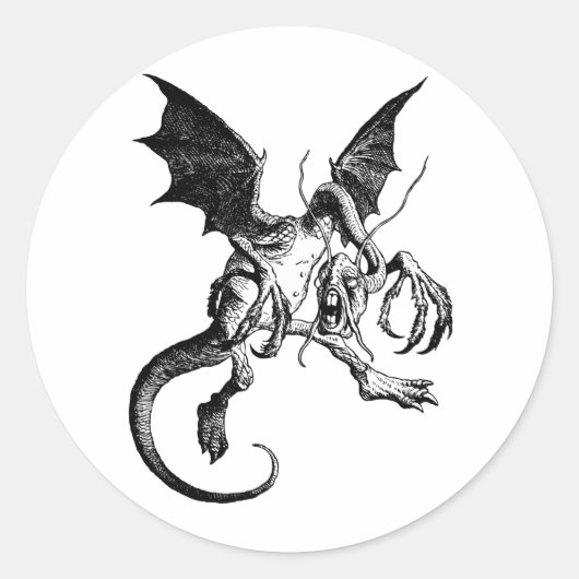 Jabberwocky Black Runder Aufkleber (Vorderseite)