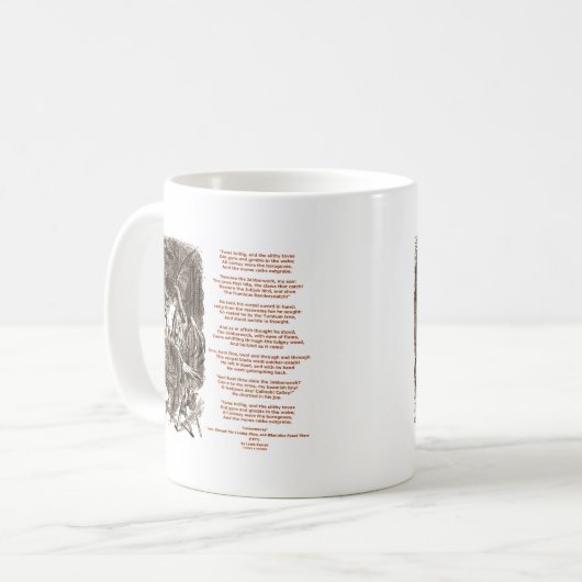 Jabberwocky Gedicht durch Lewis Carroll Kaffeetasse (Vorderseite Links)
