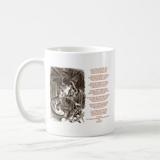 Jabberwocky Gedicht durch Lewis Carroll Kaffeetasse (Links)